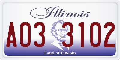 IL license plate A033102