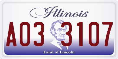 IL license plate A033107