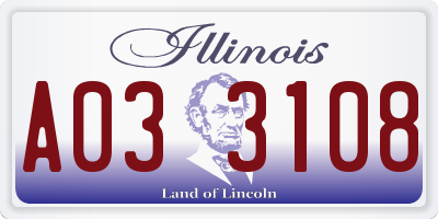 IL license plate A033108