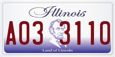IL license plate A033110
