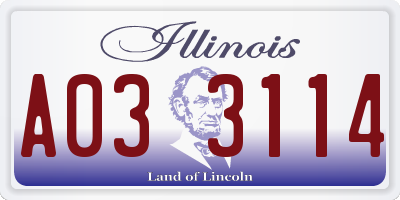 IL license plate A033114