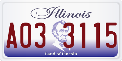 IL license plate A033115