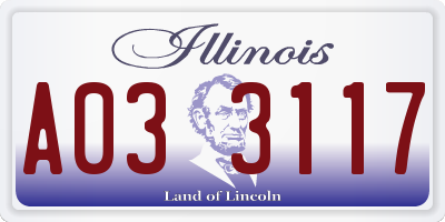 IL license plate A033117