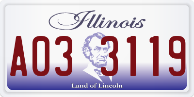 IL license plate A033119