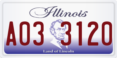 IL license plate A033120