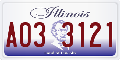 IL license plate A033121