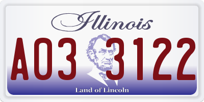 IL license plate A033122