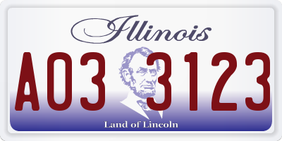 IL license plate A033123