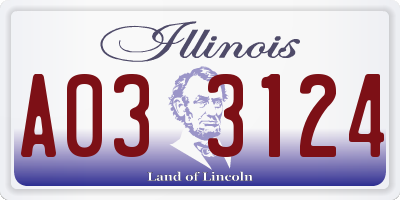 IL license plate A033124