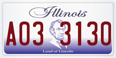 IL license plate A033130
