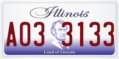 IL license plate A033133