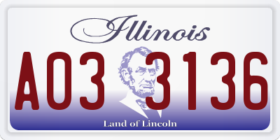 IL license plate A033136