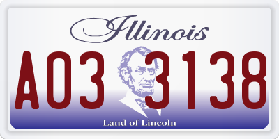 IL license plate A033138