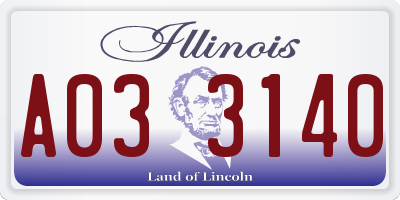 IL license plate A033140