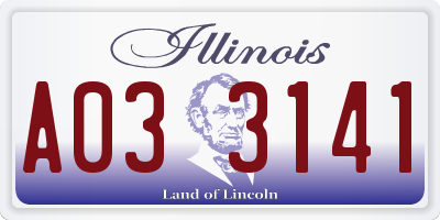 IL license plate A033141