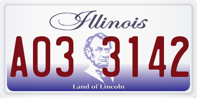 IL license plate A033142
