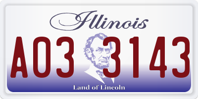 IL license plate A033143