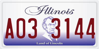 IL license plate A033144