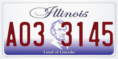 IL license plate A033145