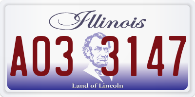 IL license plate A033147