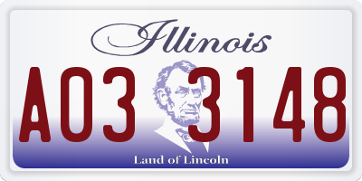 IL license plate A033148