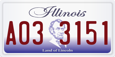 IL license plate A033151