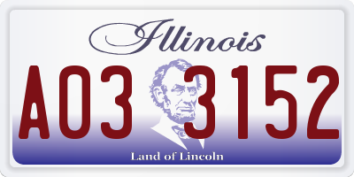 IL license plate A033152