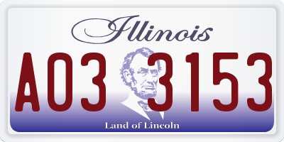IL license plate A033153