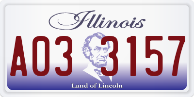 IL license plate A033157