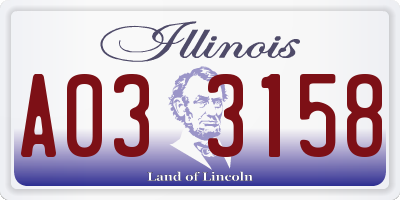 IL license plate A033158