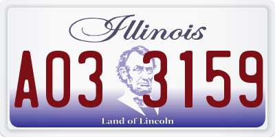 IL license plate A033159