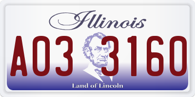 IL license plate A033160