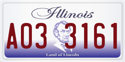 IL license plate A033161