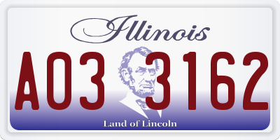IL license plate A033162