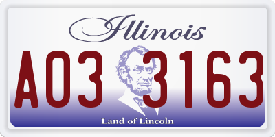 IL license plate A033163