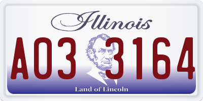 IL license plate A033164