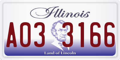 IL license plate A033166