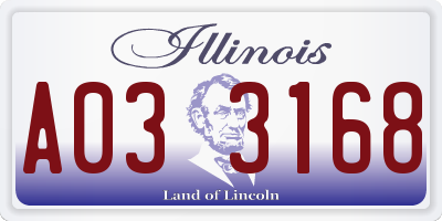 IL license plate A033168