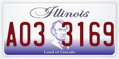 IL license plate A033169