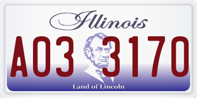IL license plate A033170