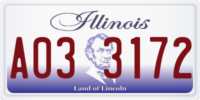 IL license plate A033172