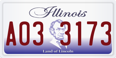 IL license plate A033173