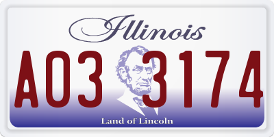 IL license plate A033174