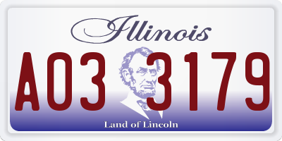 IL license plate A033179