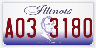 IL license plate A033180
