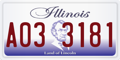 IL license plate A033181