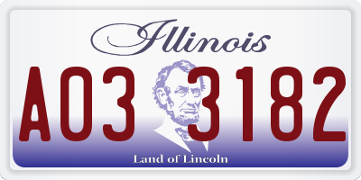 IL license plate A033182
