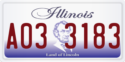 IL license plate A033183
