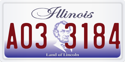 IL license plate A033184