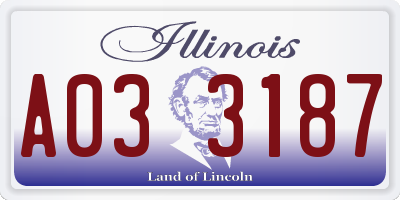 IL license plate A033187